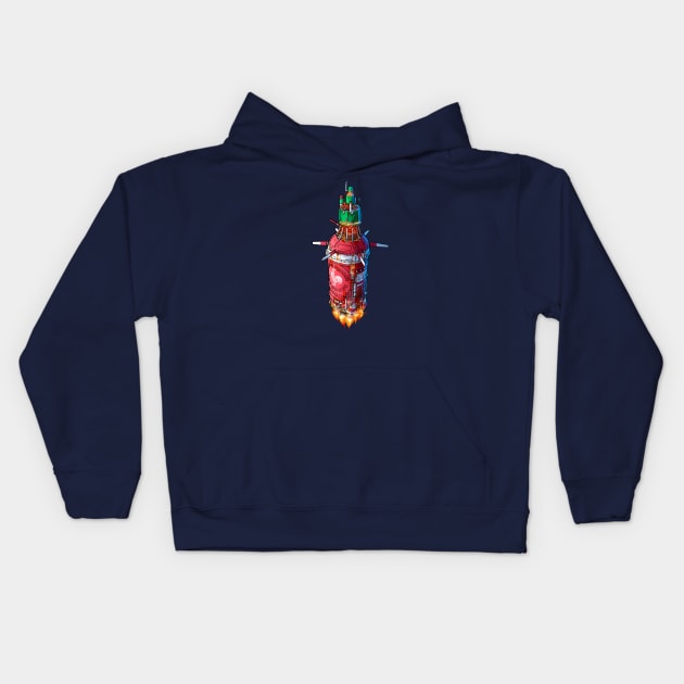 Sriracha Ship Kids Hoodie by spacegoose